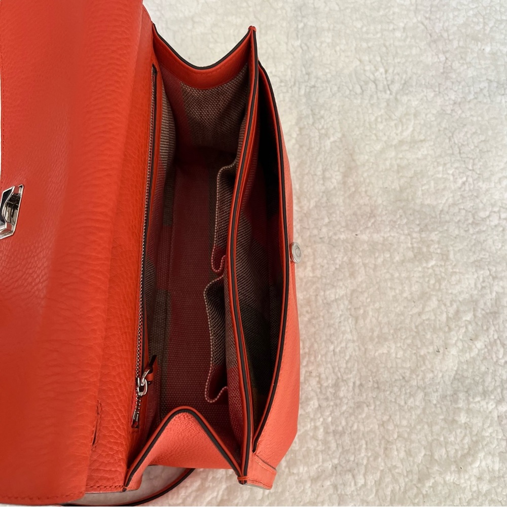 GUCCI Bamboo Daily Leather Flap Shoulder Bag- Orange - Picture 6 of 13